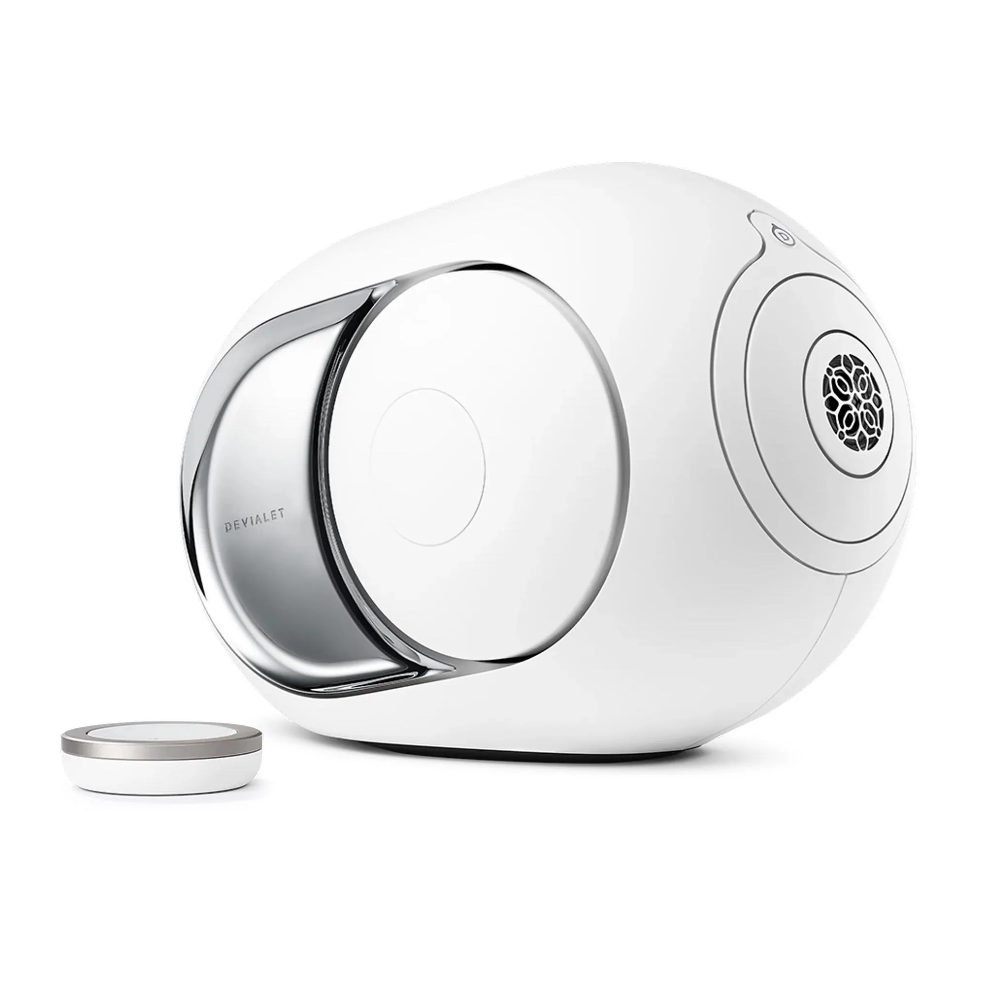 DEVIALET Phantom I Active Speaker|103 DB| Multi Room Bluetooth Speaker| Wireless speaker | Portable speaker | Wi-Fi| Airplay 2| Spotify Connect| UPnP| Roon Ready| Remote control| Light Chrome
