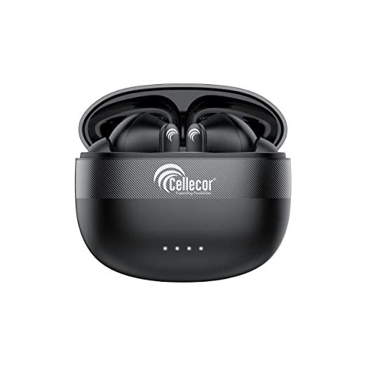 CELLECOR Bro Pods CB03 Waterproof Earbuds with 30 Hours Playtime, Automatic Pairing, HD Sound, Finger Touch and 5V Bluetooth (Black)