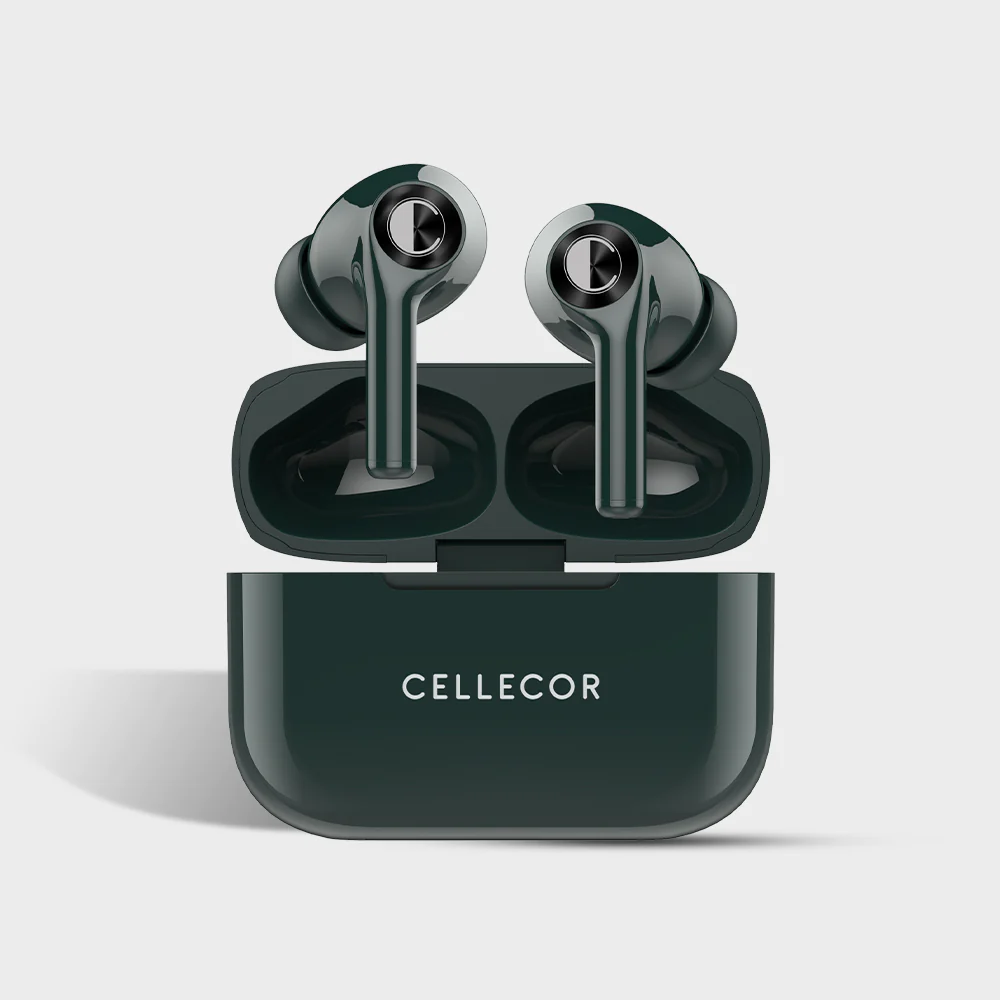 CELLECOR Bropods CB22 Waterproof Earbuds with 45 Hours Playtime| 5.1v Bluetooth | Auto Pairing | 13mm Driver | Voice Assistant | ENC (Green)