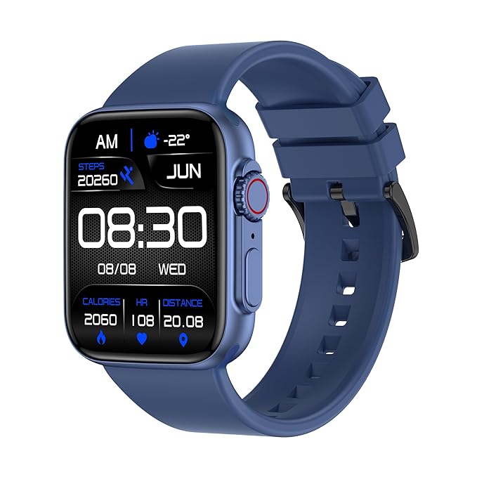 Cellecor A9 Pro Stark | IP68 Waterproof Smartwatch |Heart Rate Monitoring | Multi Sports Mode with Bluetooth Support for Calling and Music Control |360*360 Pixels Resolution | In Built Mic &Speaker| Voice Assistance Bluetooth Calling |1.96"Display|Blue