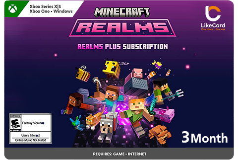 Minecraft Realms plus 3M - XBOX & PC