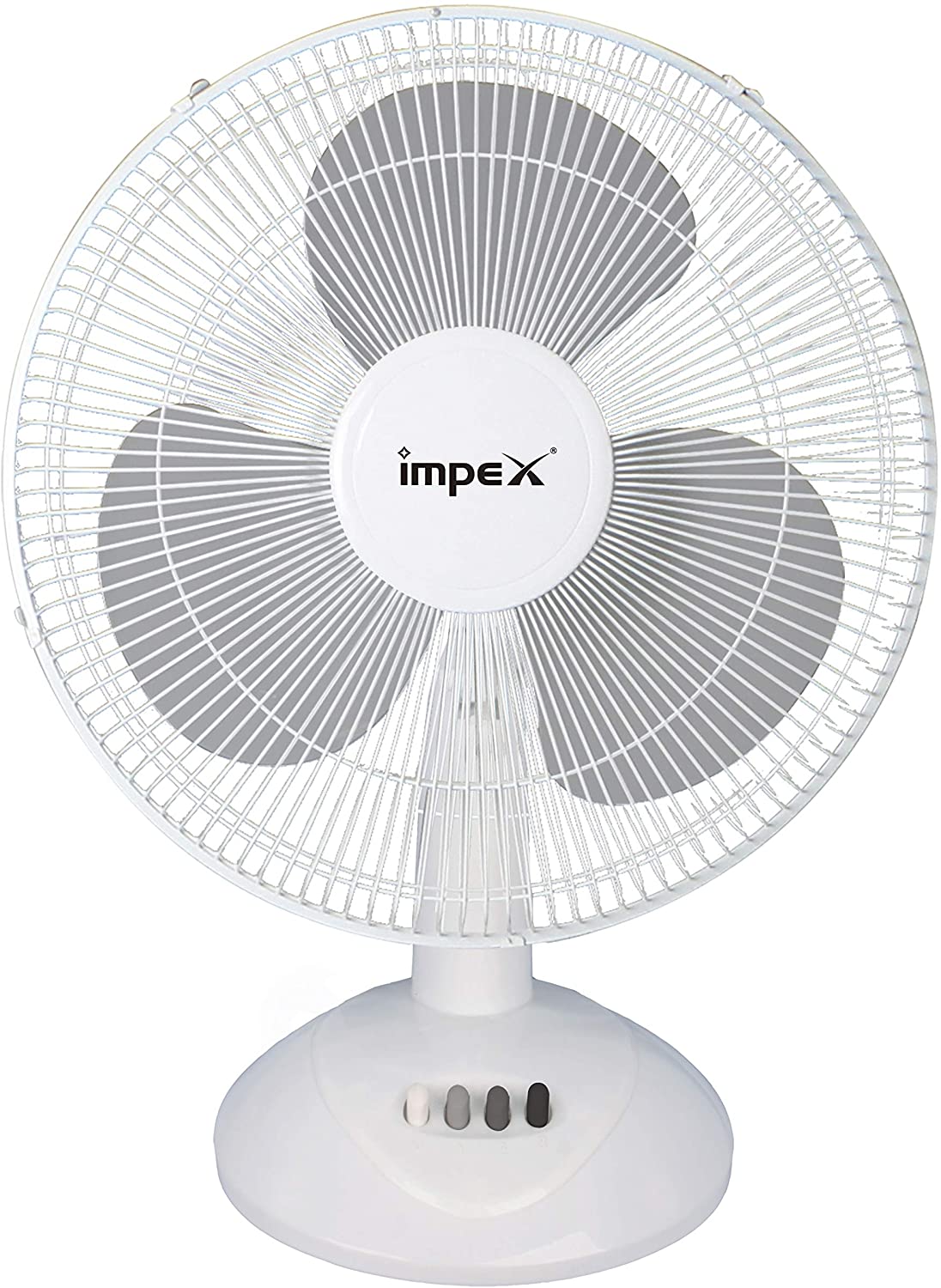 Impex TF-7505 50W 16" 1300 RPM Portable Table Desk Fan with 3 Stage Speed Control 180 Degree Oscillation, 2 Years Warranty, White