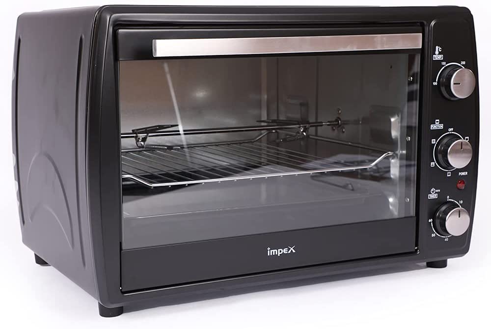 Impex OV 2903 2000W 60L Electric Oven with 6 stage heat selector Temperature Adjustment, Black