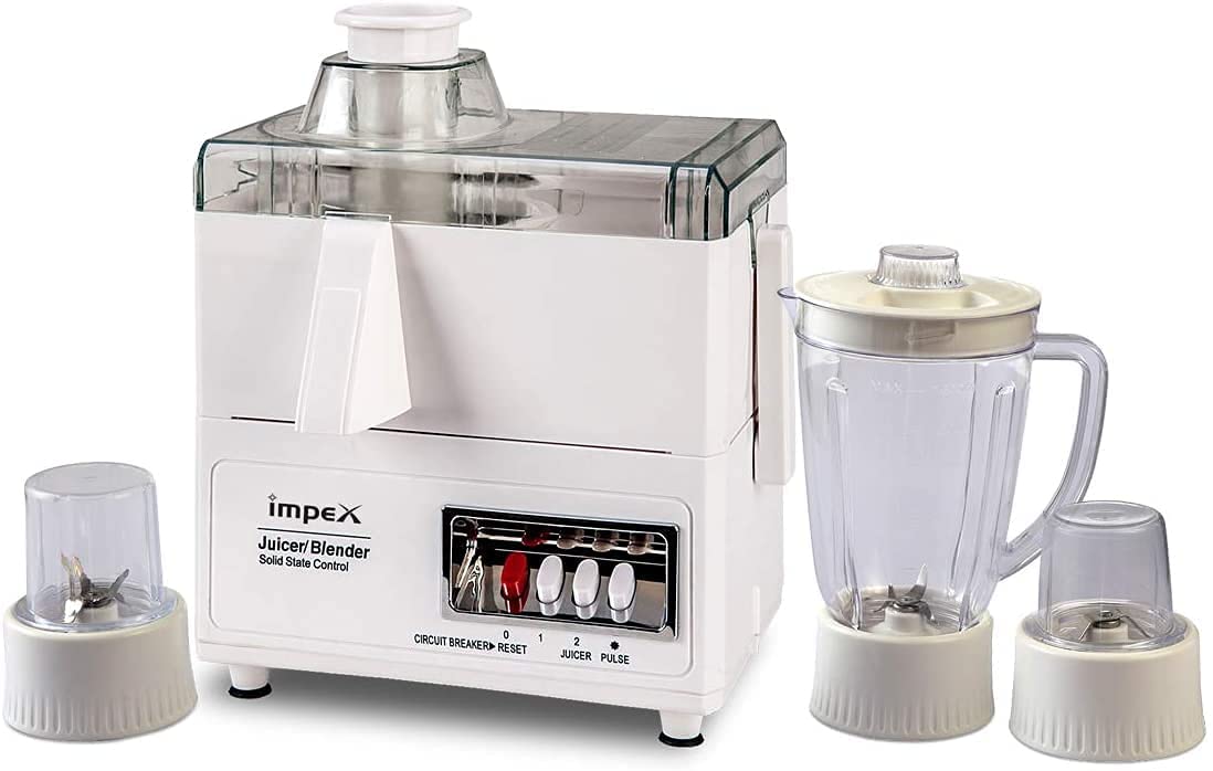 Impex JB 414A 350W 4 in 1 Juice Blende Mincer Mill with 1.5L Blender Jar 2 Speed & Pulse Rotation Overheat Protection