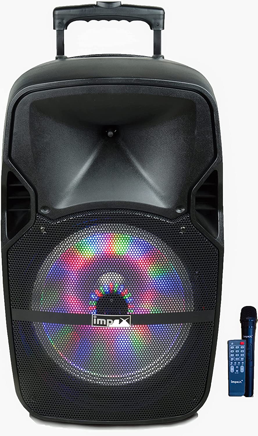 Impex ST 80A 55W Rechargeable 2.0 Multimedia Trolley Speaker System with Wireless Connectivity USB/SD/FM Function Wireless Mic LED Light
