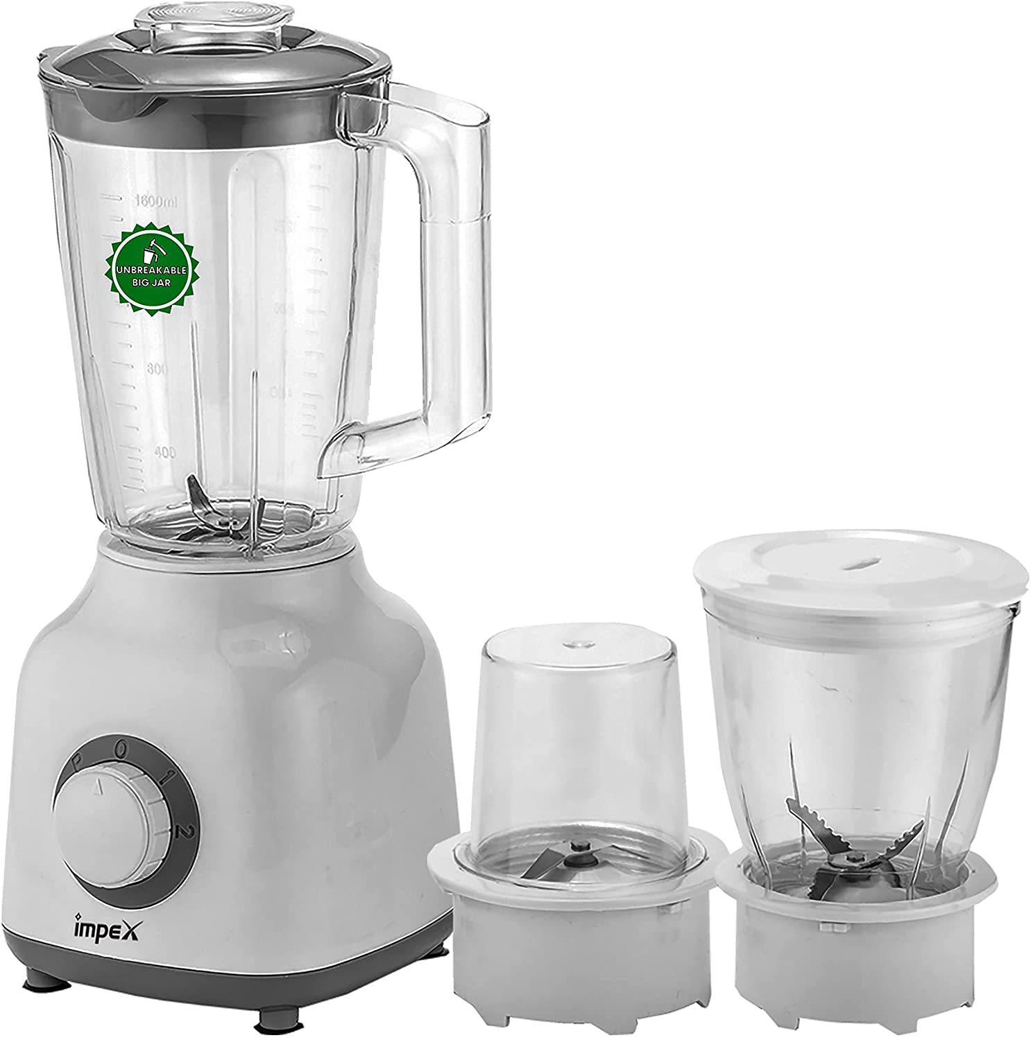 Impex BL 3503 350W 1.6 Litre 1600ml Blender Mixer Grinder with Mincer Mills Pulse rotation 2 Speed Control and Overheat Protection, 2 Years Warranty