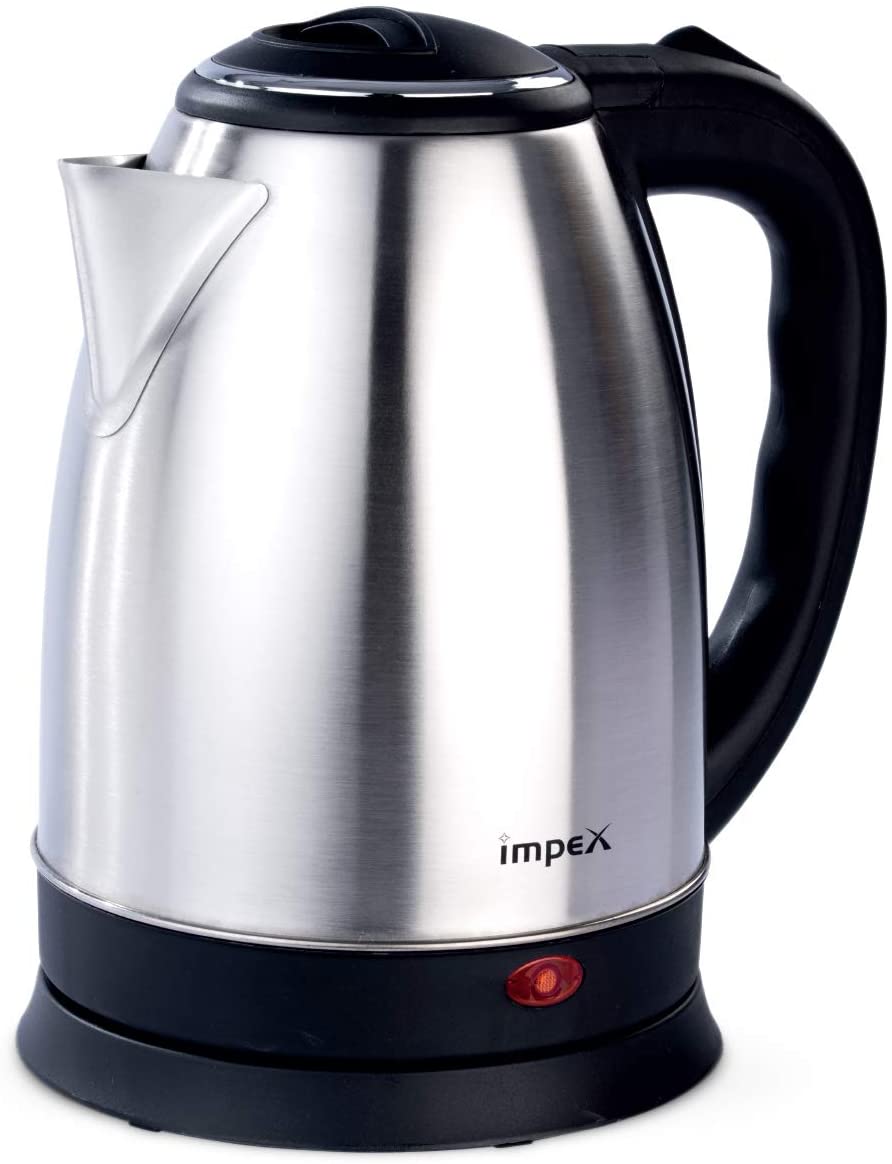 Impex STEAMER 1801 1500W 1.8 Litres Stainless Steel Electric Kettle with Triple Thermostat, Auto off, Silver