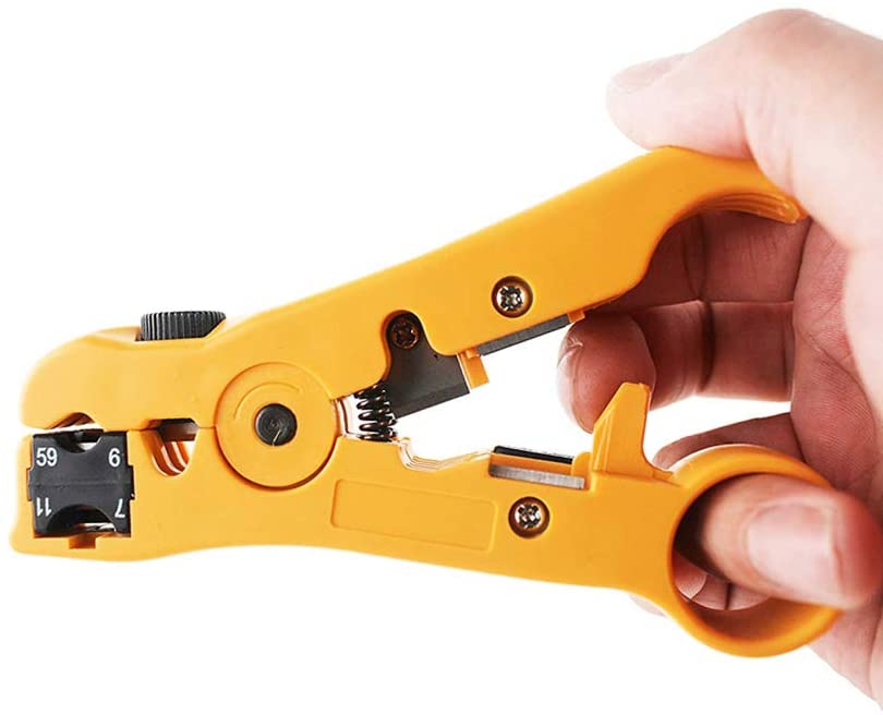 Universal Coaxial Cable Stripper Cutter Stripping Tool for Flat/Round UTP Cat5 Cat6 Coax RG59 /RG6/7/11