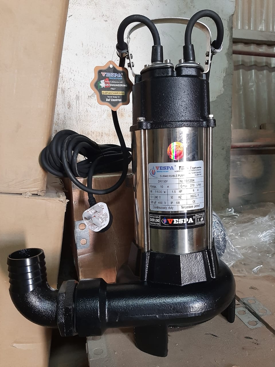 Vespa DR150F 1.5HP 2" Delivery Stainless Steel With Cutting System Submersible Sewage Pump