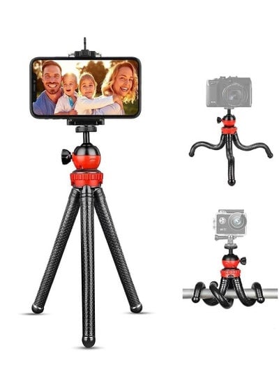 Flexible Tripod，12 Inch Phone Tripod for iPhone and Android Phone, Action Camera Tripod for GoPro Canon Nikon DSLR