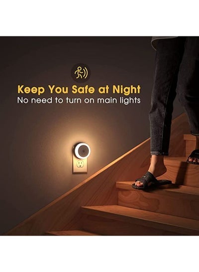 2 Pieces Dusk to Dawn Sensor Smart Nightlight Wall Plug for Kids Room Bathroom Bedroom Home Kitchen Hallway Stairway