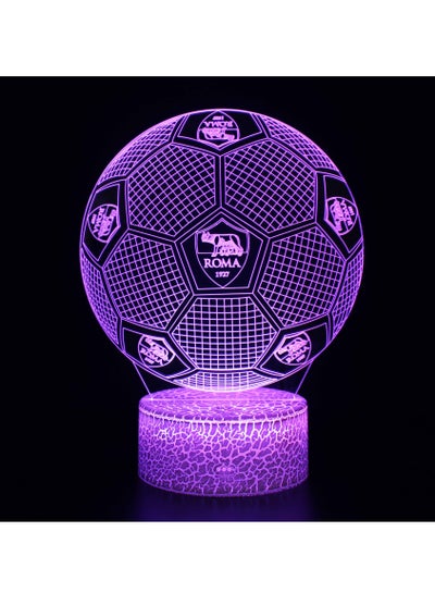 Five Major League Football Team 3D LED Multicolor Night Light Touch 7/16 Color Remote Control Illusion Light Visual Table Lamp Gift Light Team Roma