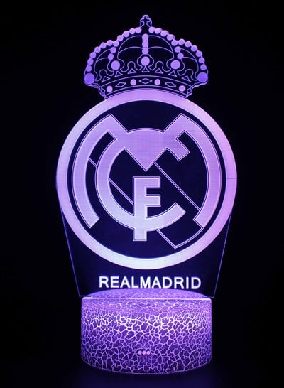 Five Major League Football Team 3D LED Multicolor Night Light Touch 7/16 Color Remote Control Illusion Light Visual Table Lamp Gift Light Team Real Madrid