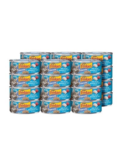 Friskies Shreds with Ocean Whitefish and Tuna in Sauce Wet Cat Food, 5.5 oz, Pack of 24