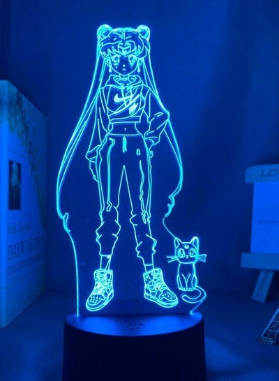 LED Night Light Anime Sailor Moon Bedroom Decoration Birthday Gift 3D Table Lamp
