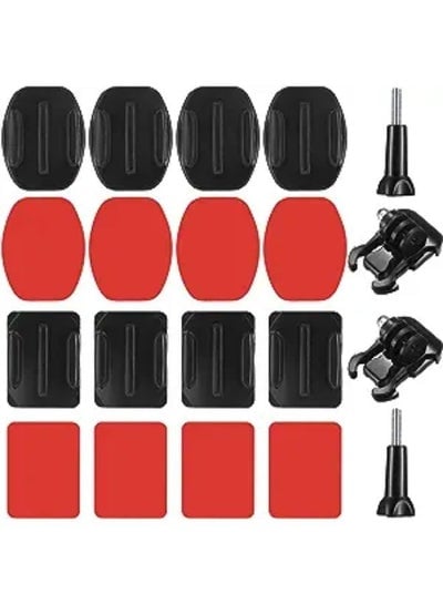 Set of Helmet Adhesive Mount Set, Flat Curved Helmet Adhesive Mounts with Accessories Kit, Compatible with GoPro