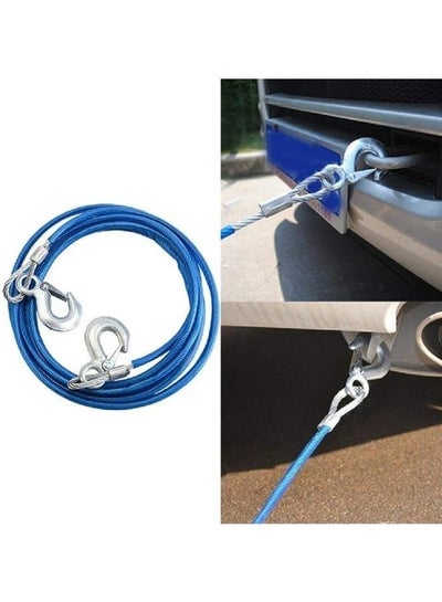 4M Steel Tow Rope for Car Vehicles Boat Emergency Steel Tow Rope with Hook