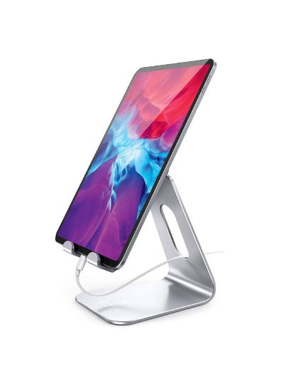 Desktop Adjustable Dock Cradle Compatible with Tablets Such As iPad Air Mini Pro, Phone XS Max XR X 6 7 8 Plus More Tablets (4-13 Inch) - Silver