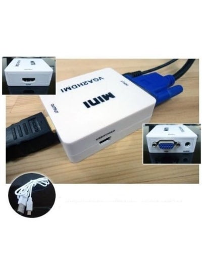 Mini 1080 PVGA to HDMI Adapter VGA2HDMI Converter Connector with Audio for PC Laptop to HDTV Projector