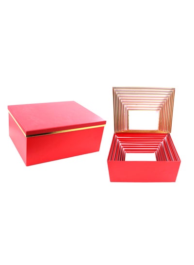 Paper Gift Box Set | Elegantly Crafted Packaging Solution for All Occasions | 10 pcs Set - Red