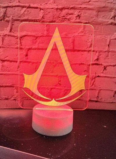 3D Multicolor Night Light 3D LED Multicolor Night Light Lamp Game Assassin's Creed Logo Multicolor Night Light Gift For Kids Bedroom Decor Color Changing Child Study Room 3D Lamp