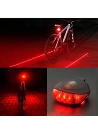 Laser LED Bike Tail Light - 5 LED 7 Modes and 2 Laser Beam Rear Bike Light