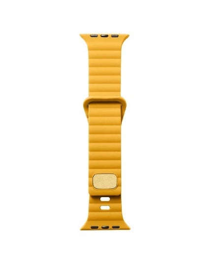Replacement Sport Silicone Strap breathable design Compatible with 42/44/45/49mm Sizes yellow