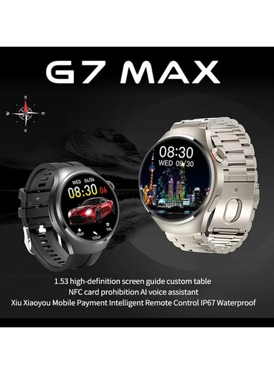G7 MAX Smart Watch 1.53inch Custom Dial NFC AI Voice Assistant Compass Sport Tracker Men Women Smartwatch
