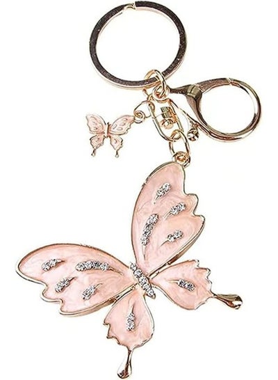 Mirfa Butterfly Keychain, Fashionable, Cute Car Keychain, Tassel Butterfly Pendant Key Ring, Rose Gold Tone, Cute Butterfly Accessory Charm Keychain with Key Rings for Women & Girls, Butterfly Gift