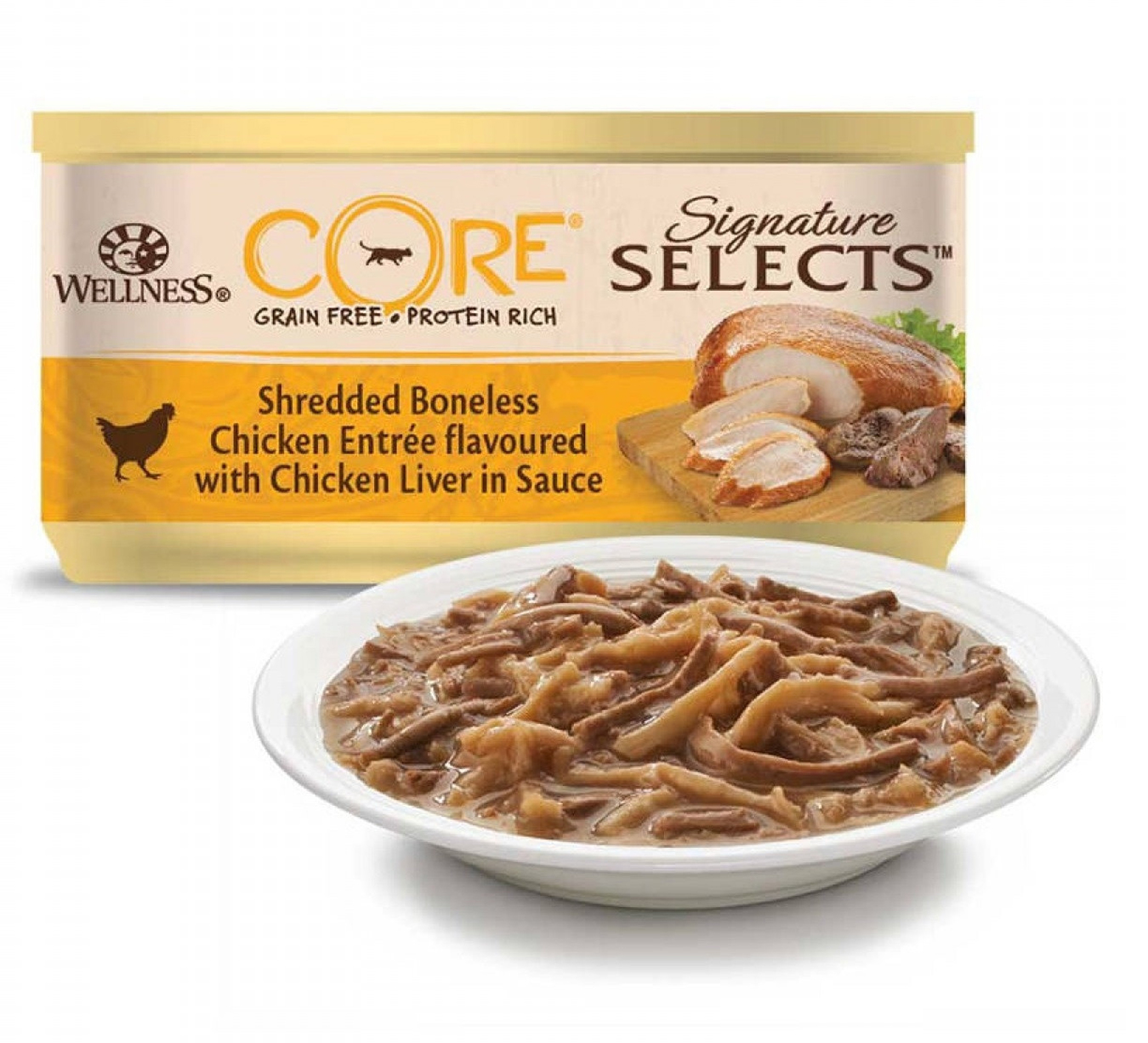 WEL CORE SS Shredded Chick/Chick Liver Adult Cat 79g 