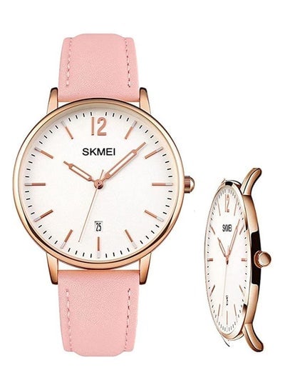 SKMEI Womens Watch for Ladies Female Leather Band Big face Waterproof Thin Minimalist Fashion Casual Simple Dress Analog Quartz with Date