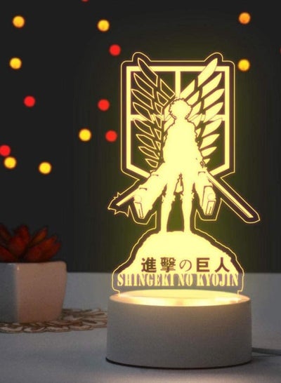 3D Illusion Lamp Led Night Light Anime Second Element Conan Northern Sauce Guilty Crown Naruto Gift for Boys Kids Room Decor Table Lamp Christmas-Attacking Giant