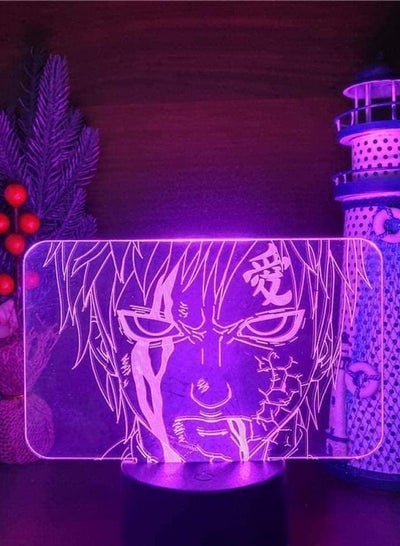 Gift Night lamp for Kids 3D Light 7/16 Colors Change with Touch Naruto Gaara Anime Lamp 3D LED Multicolor Night Lights Color Changing Lampara Home Decoration for Christmas Gift