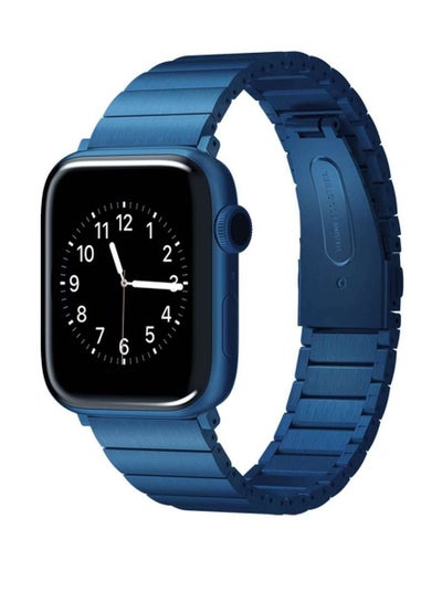Replacement Stainless Steel Metal Strap with Folding Clasp For Apple Watch Series  8/7/6/5/4/3/2/1 SE 45mm 44mm 42mm | Ultra Watch 49mm Blue