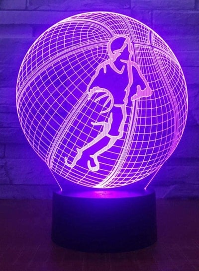 Night Light Round Basketball Creative 7 Color Night Light Plug-In Touch Led Light Bed 3D Table Lamp Bedside Lamp