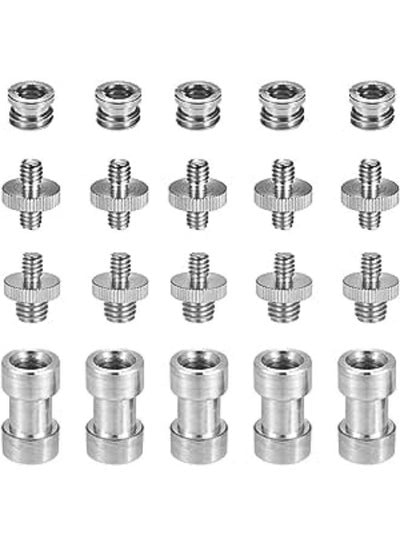 20 Pieces 1/4"-20 to 3/8"-16 Threaded Screw Adapter Converter Female Spigot Reducer Bushing Screw Mount Set for Camera Tripod Monopod Ball head Flash Light Stand Shoulder Rig