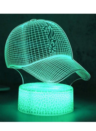 3D LED Night Light Lamp Baseball Cap Football Helmet Basketball Flat Acrylic Optical Illusion Lighting Lamp with 16 Colors Touch Sensor with Remote Control Sports Fan Nightlight Gift for Kids Boys