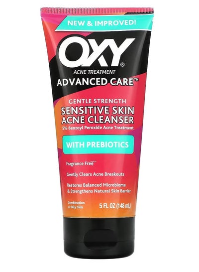 Oxy Skin Care Sensitive Skin Acne Cleanser with Prebiotics Fragrance Free 5 fl oz 148 ml