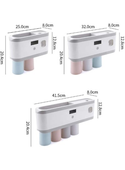 Wall Mounted Toothpaste Dispenser With UV Toothbrush Sterilizer Holder