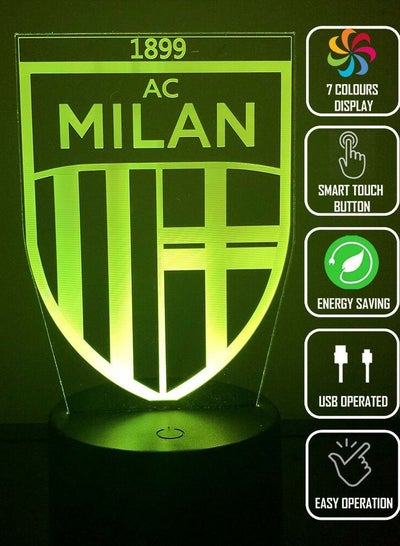 AC MILAN SOCCER FOOTBALL 3D Acrylic LED 7 Colour Night Light Touch Table Lamp