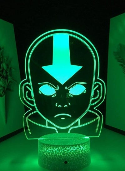 3D Night Light Led Table Illusion Lamp Base Avatar The Latest Airbender Anime with Touch Sensor for Room Decoration Children -16 Color with Remote