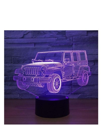 3D Night Light LED Car Gradient Jeep Shape Bedside Bedroom Table Lamp USB Indoor Decor Atmosphere lamp Birthday New Gift JEEP WRANGLER