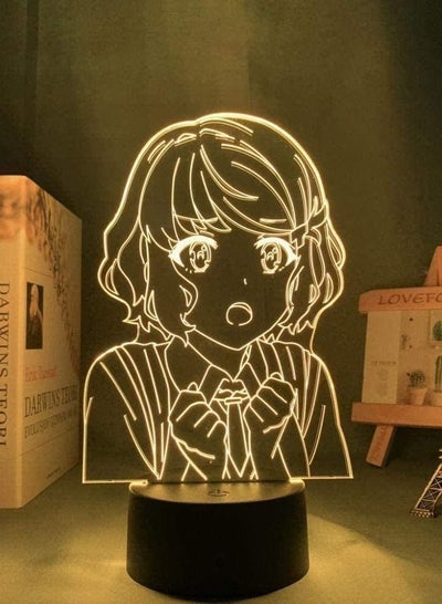 3D Night Light Illusion Led Lamps Decor lamp for Kids Anime 3D Lamp Rascal Does Not Dream of Bunny Girl Senpai LED Night Light for Room Decor Nightlight Gift Tomoe Koga Neon Light