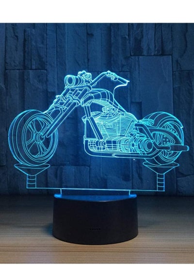 Night Light Cool Motorcycle light 3D Night Light LED Stereo Vision Lamp 7 Colors Changing