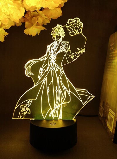 3D Illusion Light LED Night Light Genshin Impact Game Figurine LED Sensor Color Changing with Remote Control