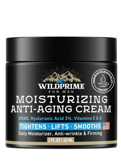 Men's Face Moisturizer Cream - Anti Aging & Wrinkle - Made in USA - Collagen, Hyaluronic Acid, Vitamins E & A, Avocado Oil - After Shave Lotion - Age Facial Skin Care - Day & Night Moisturizing, 2 oz