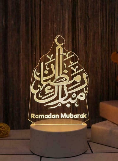 3D Acrylic Eid Ramadan Mubarak LED Multicolor Night Light Islamic Lamp Decor Table V6P0