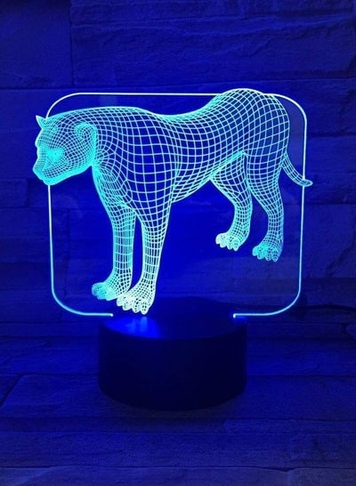 Night light, 3D illusion cartoon, Lamp Transparent Acrylic LED Night Light Stand Leopard Desk 16 Color Changeable RGB Craft Children Gifts