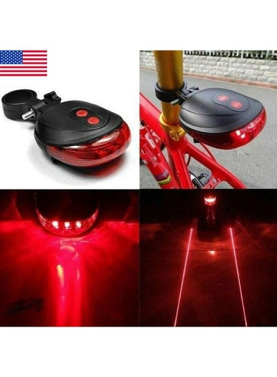 Bicycle Tail Light 5 Led 2 Laser 7 Flash Mode Waterproof Safety Tail Light Cycling Mountain Road Bicycle Warning Light Backlight Mountain Road Bike