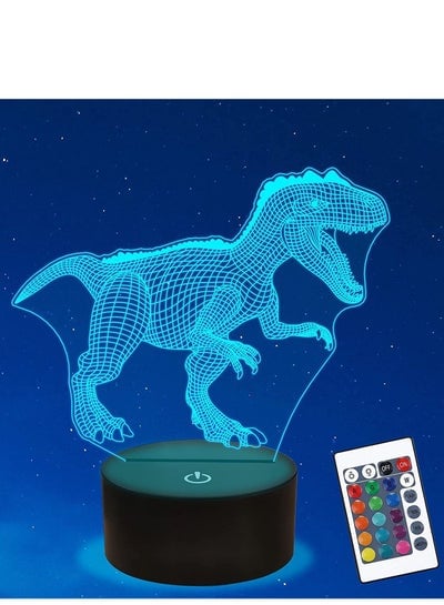 Dinosaur Trex 3D Multicolor Night Light for Kids  LED Bedside Lamp 16 Colors Changing with Remote Control and Timing Function Xmas Halloween Birthday Gift Toys for Child Baby Boy